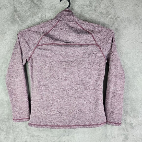 Womens Heather Purple Ascend Active Shirt Long Sleeve 1/2 Zip Mock Neck Size S - Picture 8 of 11